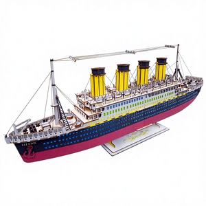 Modèle de bateau en bois <span class=keywords><strong>3D</strong></span> <span class=keywords><strong>Titanic</strong></span>, <span class=keywords><strong>puzzle</strong></span> éducatif, grande difficulté, jouet à grande échelle, bricolage, <span class=keywords><strong>puzzle</strong></span> en bois, artisanat - Product Image 2