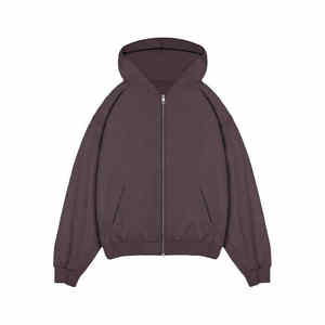 Fabricante Fleece Diseñador personalizado 100% Algodón Full Zip up Hoodies Plain Blank Full Face Zip Hoodie Hombres Full Zipper Hoodies - Product Image 4