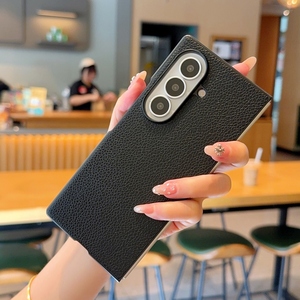 Funda rígida de cuero con diseño de lichi negro, anticaídas, para Samsung <span class=keywords><strong>Galaxy</strong></span> zfold8ultra zfold7 zfold6 zfold5 <span class=keywords><strong>zfold4</strong></span> w26 w24 - Product Image 4