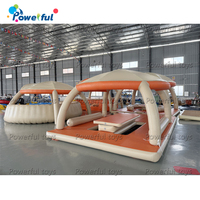 Île flottante gonflable pour fête avec auvent pare-soleil, plateforme pour fête aquatique