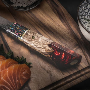 Hoogwaardig Santoku-messenset van roestvrij staal met houten handvat, ambidexter ontwerp, handgemaakt Japans koksmessen, geschikt voor snijden - Product Image 3