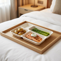 Heetverkopende wegwerp lunchbox van bagasse in effen kleur, magnetronbestendig, gecertificeerde bento-verpakking voor voedzame maaltijden