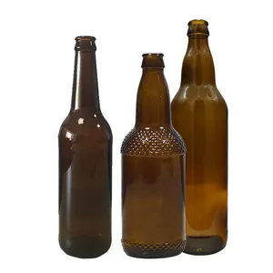 Bouteille vide en verre PET de taille standard 500ml 650ml avec bouchon en aluminium