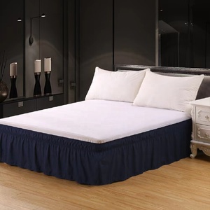 Laam Linen Hotel Quality Bedding Sets Easy Care Plain Dyed Polycotton Pleated Base <strong>Valance</strong> Sheet Modern Soft <strong>Bed</strong>-Black <strong>Single</strong> - Product Image 3