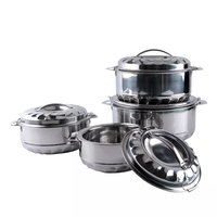 Ensemble de casseroles chaudes à Double paroi en acier inoxydable, 4 pièces, chauffe-aliments isolé, Casserole