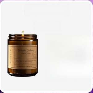 Venta al por mayor de lujo marrón vidrio perfumado cera de soja velas tarros con tapa decoración del hogar fragancia para vacaciones Diwali <span class=keywords><strong>bares</strong></span> Día del Padre - Product Image 6