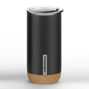café de voyage isolées en acier inoxydable de 16oz, réutilisables et respectueuses de l'environnement, avec fond en liège - Product Image 1
