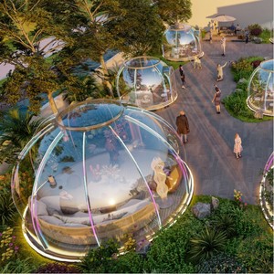 Maison préfabriquée verre clair PC tente dôme géodésique boule de jardin <span class=keywords><strong>cabane</strong></span> <span class=keywords><strong>à</strong></span> bulles tente d'exposition Camping Resort Pod - Product Image 5