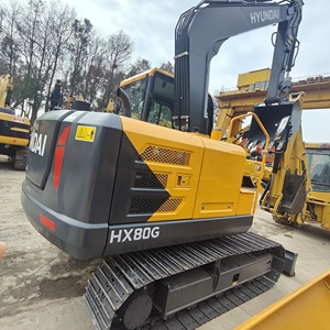 Excavadora Hyundai HX80G usada de 8 toneladas con cucharón de excavación de 0.4m³ de capacidad, bajo precio, pocas horas de trabajo, equipo miniexcavador usado. - Product Image 1