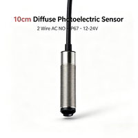 Sakelar Fotoelektrik PNP Tertanam Tipe Normally Closed 3 Kabel Jarak Deteksi 10cm Sensor Optik