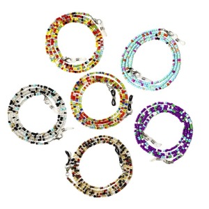 Colorful Seed Bead Eyeglasses And Mask Chains 70cm Reusable Glass Beads For Fashionable Everyday Use - Product Image 5