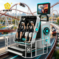 Eplay Best-seller Simulateur de mouvement immersif VR 9D Cinema avec projecteur rotatif, Fauteuil œuf 2 places pour parc de trampolines