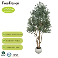 Grand olivier artificiel de 8 pieds, plante d'olivier de haute qualité résistante aux UV pour la décoration extérieure de patio, de porte d'entrée, de maison et de jardin