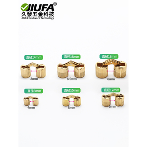 บานพับทองเหลืองแบบซ่อน Jiufa ชนิดทรงกระบอก สำหรับอุปกรณ์ฮาร์ดแวร์เฟอร์นิเจอร์ - Product Image 2