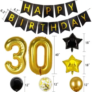 <strong>30th</strong> <strong>Birthday</strong> <strong>Decorations</strong> for <strong>Men</strong> Women <strong>Birthday</strong> Party <strong>Decorations</strong> for Women Party Supplies with HAPPY <strong>BIRTHDAY</strong> Banner Balloons - Product Image 2