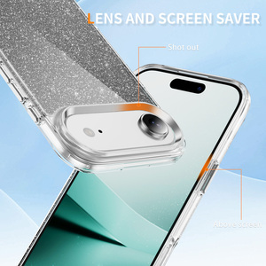 2025 thiết kế mới vẻ đẹp Bling sáng long lanh trong suốt chống Vàng chống sốc điện thoại rõ ràng TPU + Acrylic trường hợp đối với ip17 không khí - Product Image 3