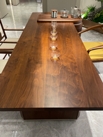 Meubles sur mesure fabriqués à l'usine de Foshan |   Table à thé moderne minimaliste en noyer noir américain massif pour salle de réunion