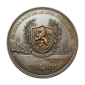 Moneta Commemorativa in Metallo a Tema Il <span class=keywords><strong>Padrino</strong></span> 1972 con Immagine di Marlon Brando, Regalo da Collezione per l'Onore della Famiglia - Product Image 3