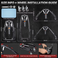Rodillo de Ejercicio Hidráulico 2 en 1 para Entrenamiento de Fuerza de Brazos, Ajustable de 22-440 Libras, de Acero, para Ejercicio Corporal en Casa