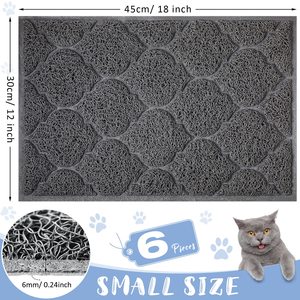 Tapis de litière gris pour chat Tapis de litière anti-dérapant lavable pour chat Tapis de piégeage pour litière pour chat - Product Image 4