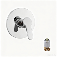Mitigeur de douche encastré en laiton, monocommande chaud/froid, finition chrome, fonction simple, robinet mural pour salle de bain