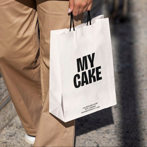 Biểu Tượng Tùy Chỉnh Quảng Trường Tote Giấy Mua Sắm Túi Xách <span class=keywords><strong>Mini</strong></span> Kraft Quà Tặng Giấy Bao Bì Túi Cho Váy Quần Áo - Product Image 2