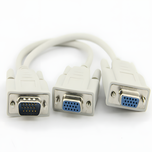 Small MOQ 30cm Y Spliter of <strong>VGA</strong> <strong>Cable</strong> Male <strong>to</strong> Female DP15 White <strong>VGA</strong> <strong>to</strong> <strong>VGA</strong> <strong>Cable</strong> for Computer PC - Product Image 2