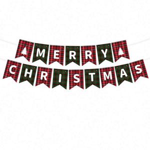 Bannière de Noël en forme de lettre pour fête, fournitures promotionnelles, guirlande en papier, drapeau suspendu pour la décoration d'ambiance - Product Image 2