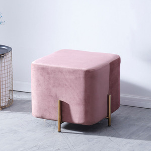 Sgabello impero ottomano in velluto con gamba in acciaio inossidabile con Design semplice in stile esplosione - Product Image 1