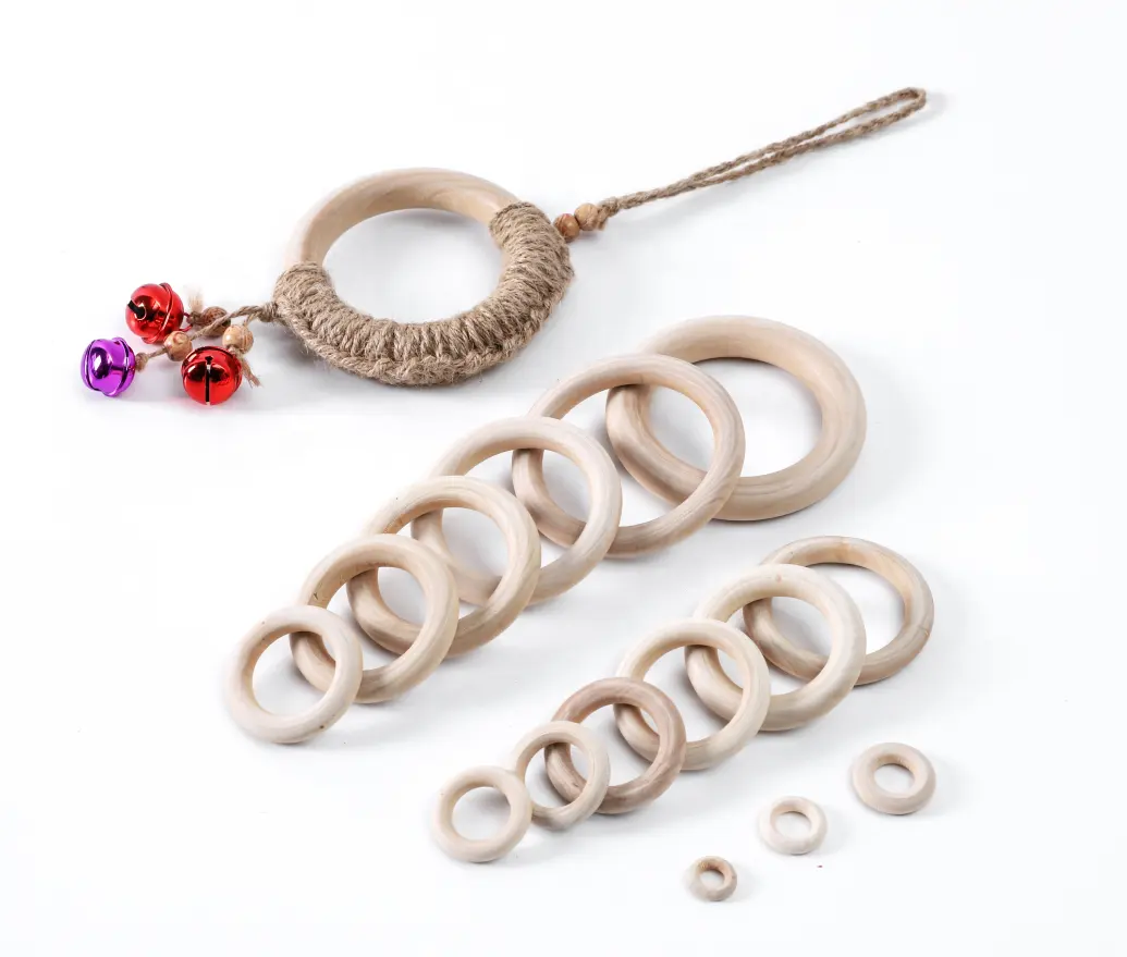 Wholesale Teething Ring Wood Teething Ring For Babys Early Educational Toys Wood Natural Home Decoration For Crafts And