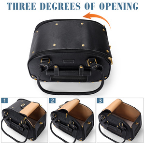 Maßgefertigte Faltbare Wasserdichte Premium PU-Leder Haustier-Tragetasche für Katzen und Kleine Hunde - Product Image 3