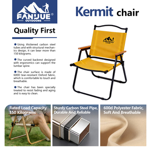 Chaise pliante moderne en bois massif avec accoudoirs en fer pour retraite au bord du lac, <span class=keywords><strong>camping</strong></span>, randonnée, pique-nique, terrasse – Logo personnalisé, approvisionnement en gros direct usine - Product Image 2