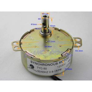 มอเตอร์ซิงโครนัส ChanCS รุ่น TYC-50 12V DC 0.8/1RPM 4W CCW แบบยึดหน้าแปลน มอเตอร์แม่เหล็กถาวรแบบแปรงถ่าน - Product Image 2