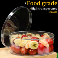 Grande Boîte Ronde en PS Plastique Jetable pour Tiramisu, Luxueuse et Recyclable, Conteneur à Biscuits en PS pour Aliments, Bonbons, Salades – Emballage Premium