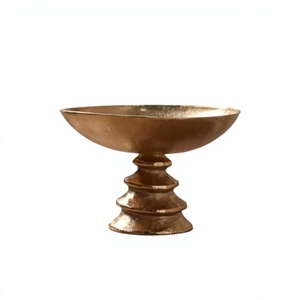 Frutero de Diseño Moderno con Base de Pedestal, Exhibidor de Mesa, Tazón de Lujo para Chocolates y Dátiles, Accesorios de Mesa, Color Dorado, Tazón Moderno - Product Image 1