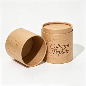 Brown Kraft Round Cylinder Paper Tube With Black EVA Insert Custom Gift Box For Perfume Jar Essential Cosmetic Bottle Pack - Product Image 3