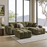Canapé modulaire en tissu en forme de L, moderne et luxueux, sur mesure, pour salon
