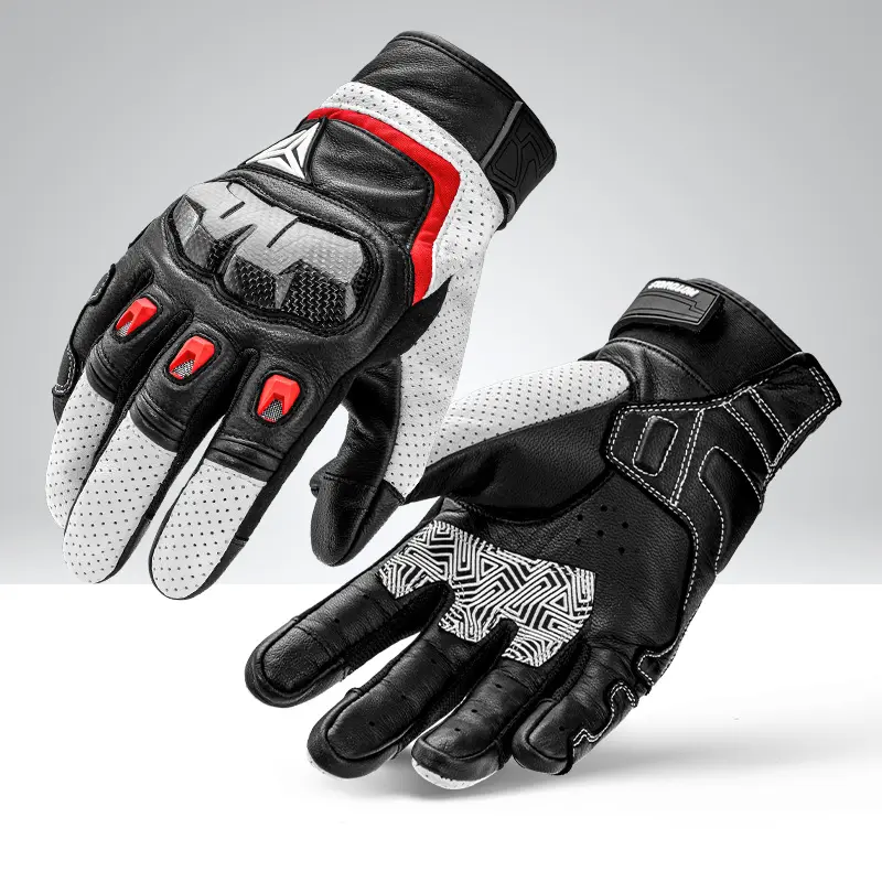 MOTOWOLF Newest upgraded Leather Racing Gloves for motorcycle racing riding gear