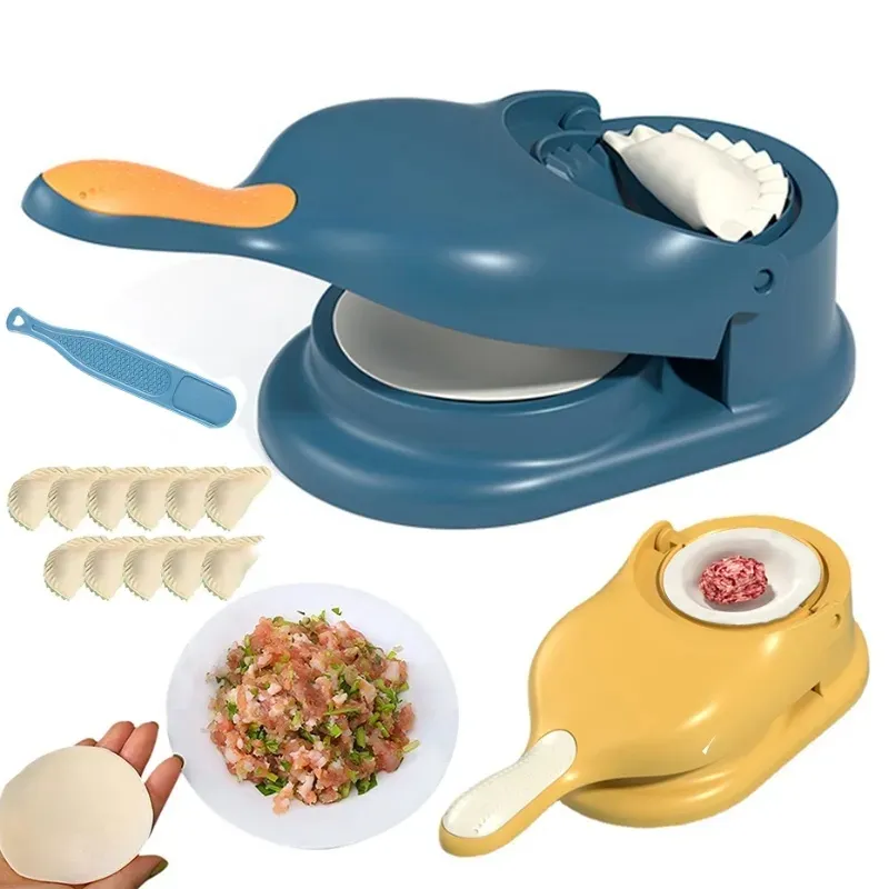 2 In 1 Dumpling Skin Press Manual Dumpling Maker Machine DIY Dough Pressing Tool Set Dumplings Mold Kitchen Baking Accessories