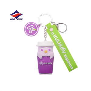 20 năm longzhiyu nhà máy tùy chỉnh PVC nhựa Keychain 3D phim hoạt hình thiết kế khuyến mại Quà Tặng vòng chìa khóa cá nhân logo dịch vụ - Product Image 5