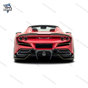 Kit suave de fibra de carbono seco estilo M para Ferrari <span class=keywords><strong>F8</strong></span>, kit de carrocería aerodinámico, difusor trasero de labio delantero, faldas laterales, Kit de carrocería de alerón - Product Image 4