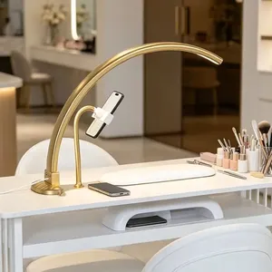 Lámpara de Media Luna 2026, Multifuncional, con Soporte y Reposabrazos, Interruptor de Botón, Luz LED Regulable para Salón de Belleza y Manicura - Product Image 1