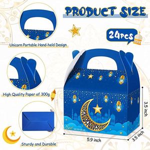 24 Pack Ramadan Treat <b>Boxes</b> <b>Eid</b> Mubarak <b>Gift</b> <b>Boxes</b> with Handle - Product Image 3