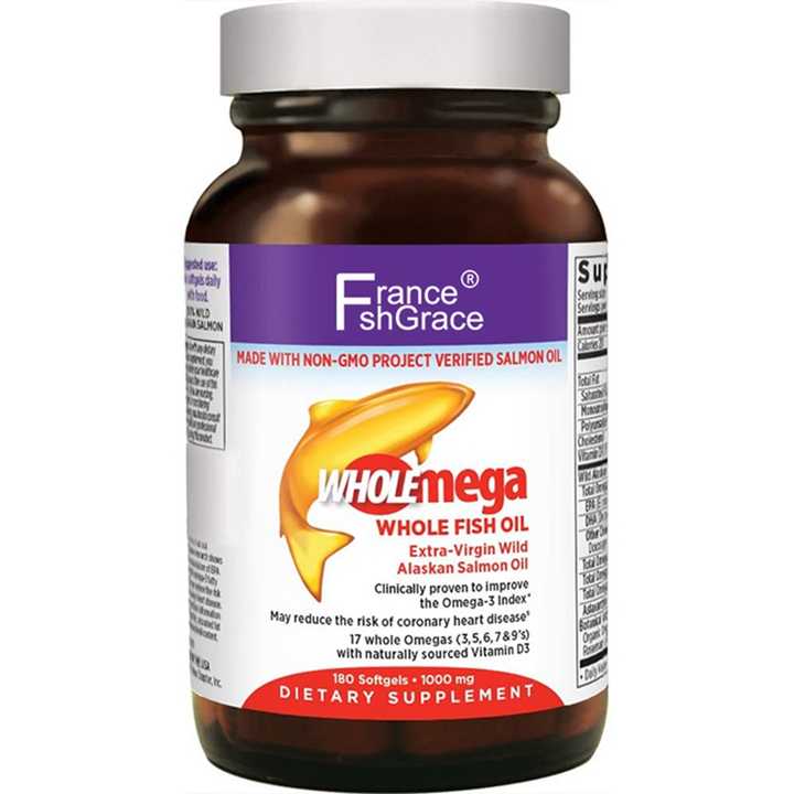 180 Softgels Whole Fish Oil Dietary Supplement Made With Non-Gmo Project Verified Salmon Oil With Naturally Sourced Vitamin D3