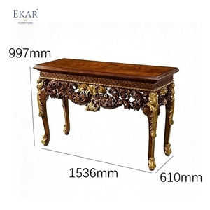 Meubles EKAR |   <span class=keywords><strong>Console</strong></span> de salon <span class=keywords><strong>baroque</strong></span> dorée Sovereign Heritage pour les grands entrées - Product Image 6