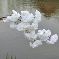YOPIN-1153 Branches de fleurs de cerisier Sakura réalistes faites à la main en soie rose clair et blanc, très épaisses, longue durée, 3-5 Graduation Easter