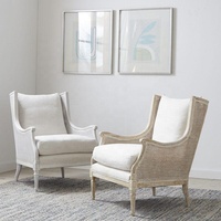 Fauteuil d'appoint en rotin et bois de haute qualité pour salon, style antique, idéal pour villa, chaise de loisirs