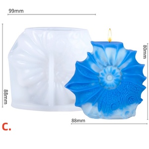 Molde de silicona para velas con forma de concha, 4 estilos, para velas aromáticas, jabón, yeso, resina, decoración del hogar, venta al por mayor - Product Image 5