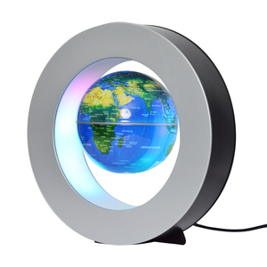 Globo Terráqueo Flotante Magnético con Marco Redondo Plateado de 85 mm - Product Image 2