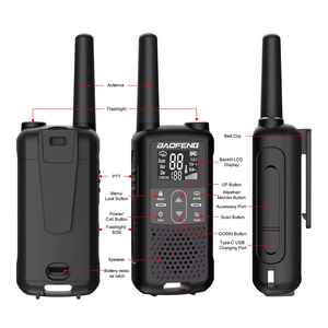 Radio <span class=keywords><strong>Walkie</strong></span> <span class=keywords><strong>Talkie</strong></span> <span class=keywords><strong>Baofeng</strong></span> Mini BF-T22 <span class=keywords><strong>PMR446</strong></span> de Dos Vías para Adultos, para Comunicación - Product Image 3